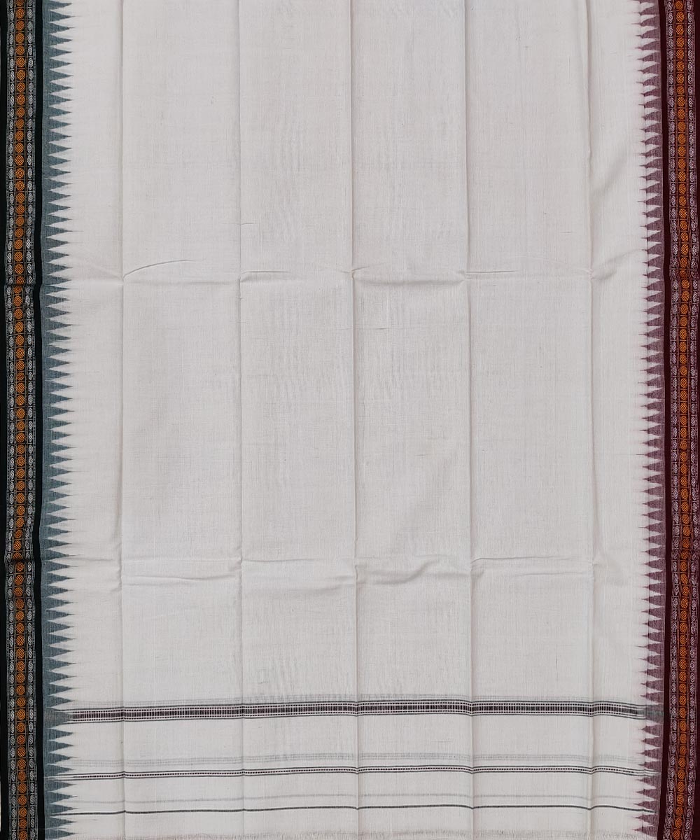 White Sambalpuri Handwoven Cotton Gamuchha Image 3