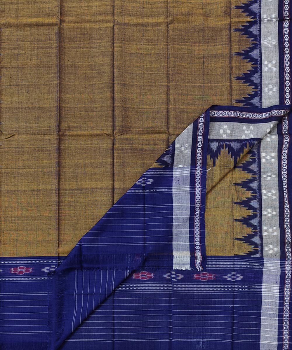 Bluish Yellow Sambalpuri Handwoven Cotton Gamuchha Image 1