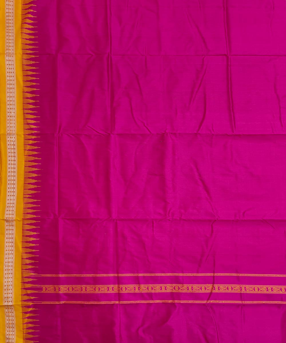 Pink Yellow Sambalpuri Handwoven  Silk Joda Image 4