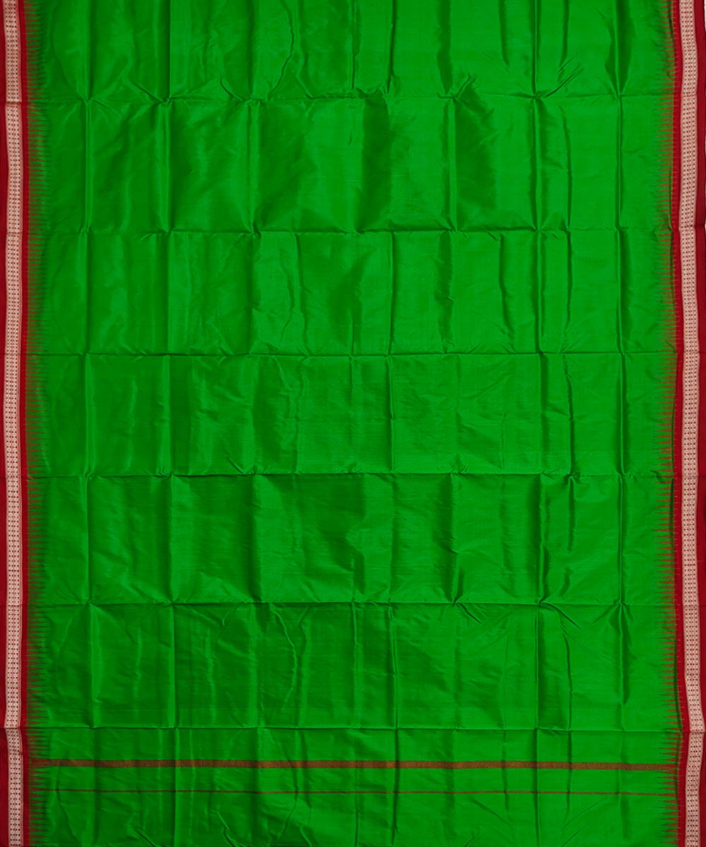 Green Red Sambalpuri Handwoven  Silk Joda Image 3