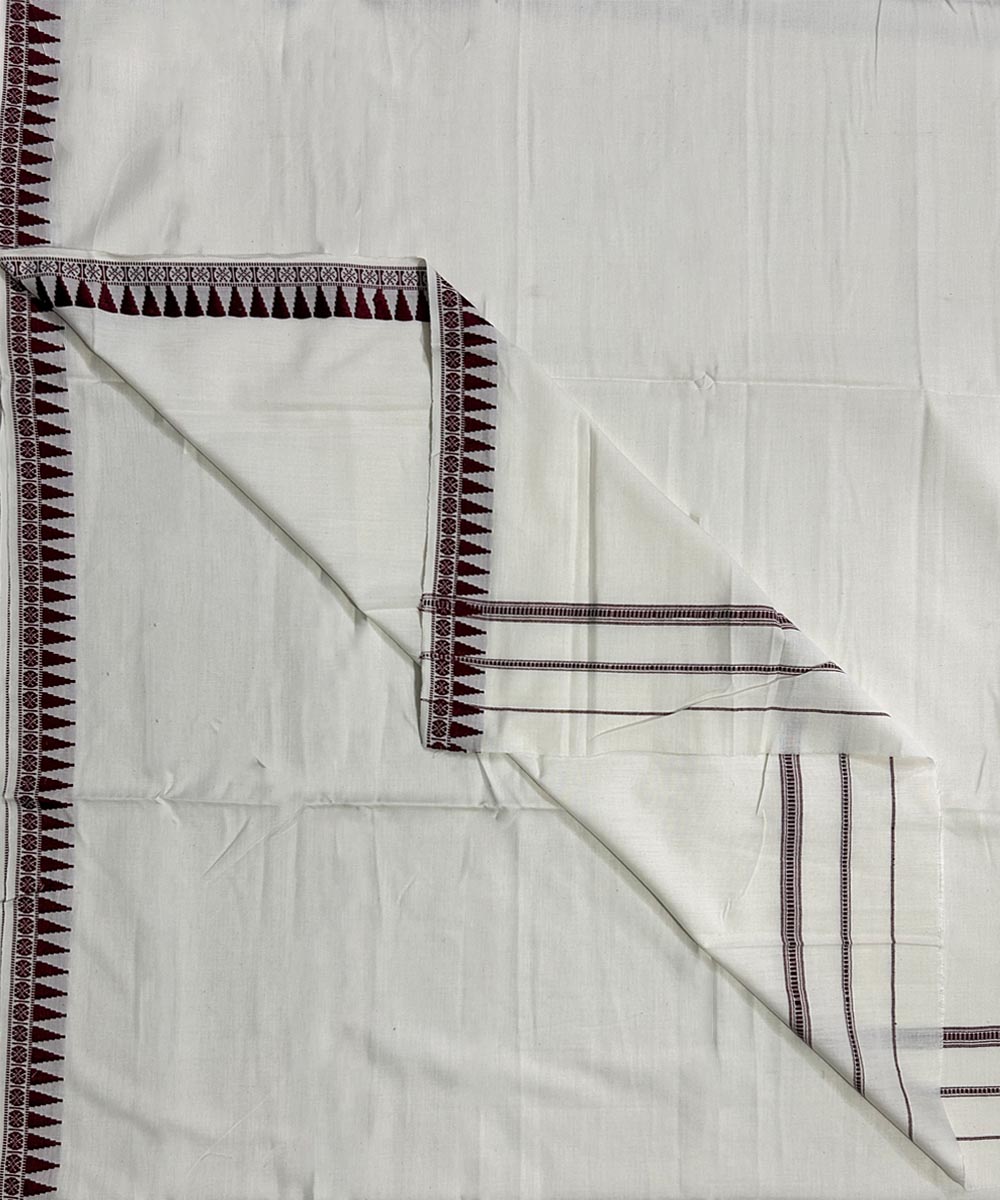White Sambalpuri Handwoven Ikat Cotton Joda SFSJOD1597