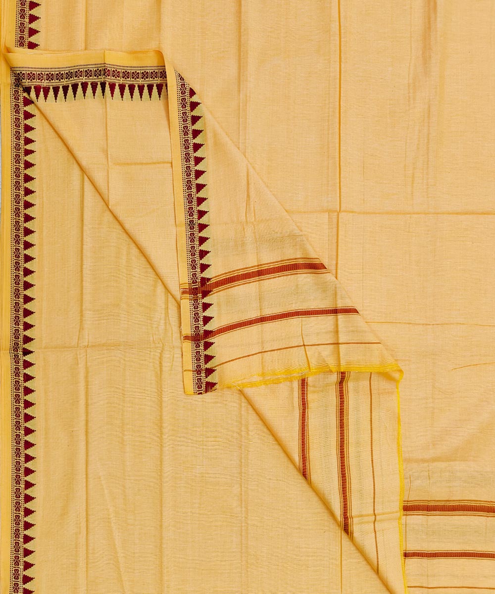 Yellow Sambalpuri Handwoven Ikat Cotton Joda Image 1