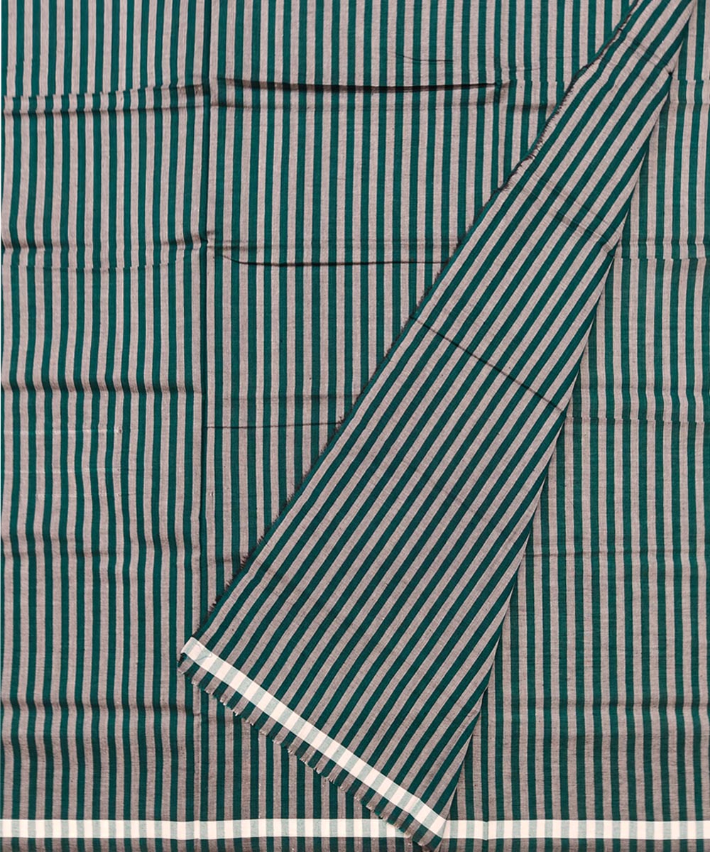 Green Sambalpuri Handwoven Cotton Lugi Image 2
