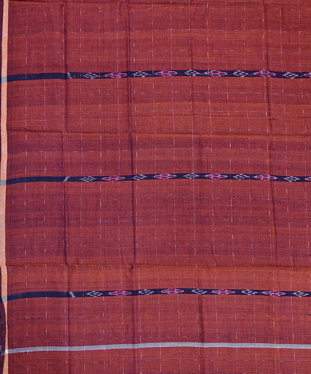 Brown Sambalpuri Handwoven Cotton Lugi Image 4