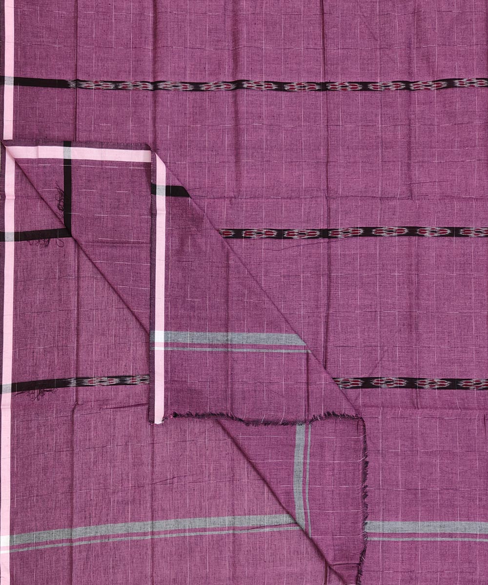 Purple Sambalpuri Handwoven Cotton Lugi Image 1