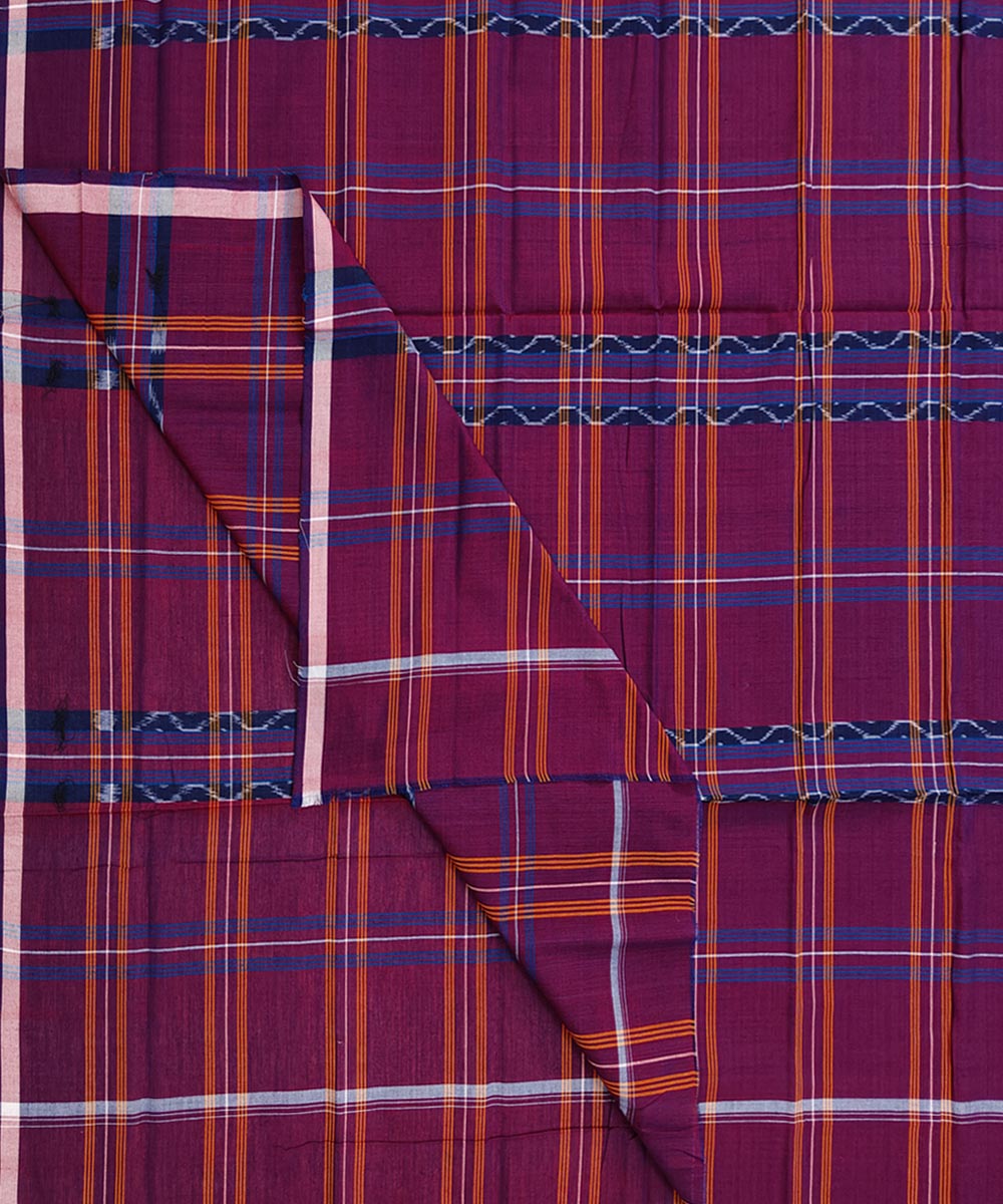 Maroon Sambalpuri Handwoven Cotton Lugi Image 1