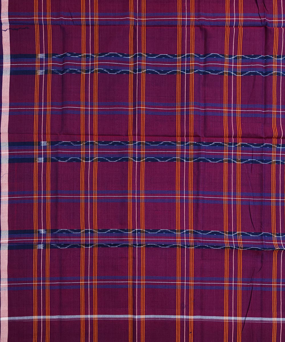 Maroon Sambalpuri Handwoven Cotton Lugi Image 4