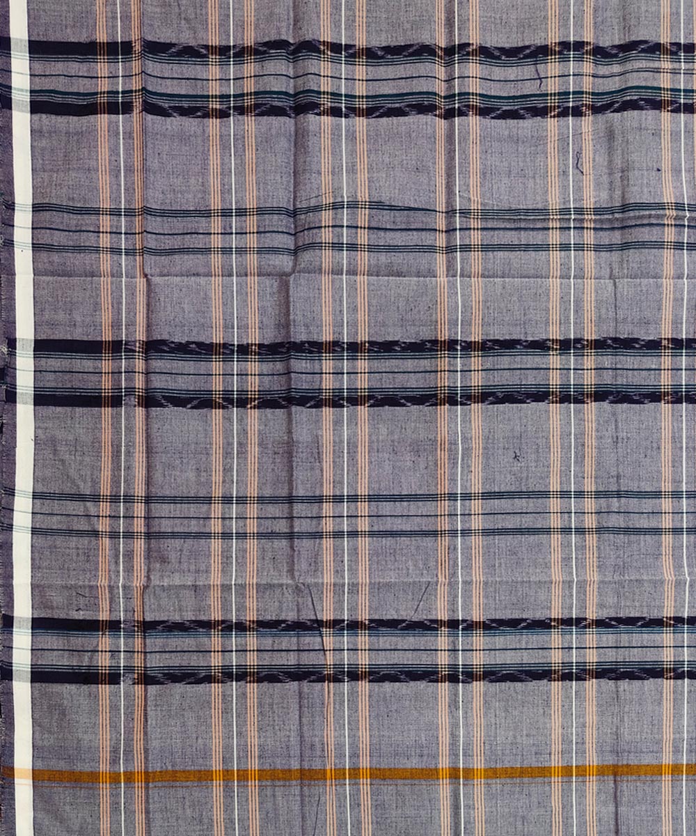 Gray Sambalpuri Handwoven Cotton Lugi Image 4