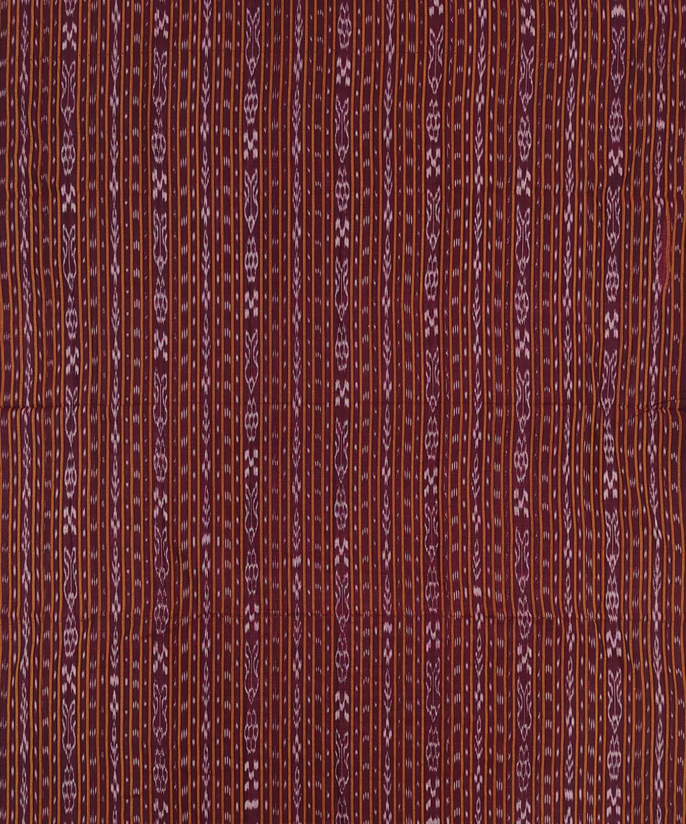 Maroon Sambalpuri Handwoven Single Ikat Shirting Materials Image 3
