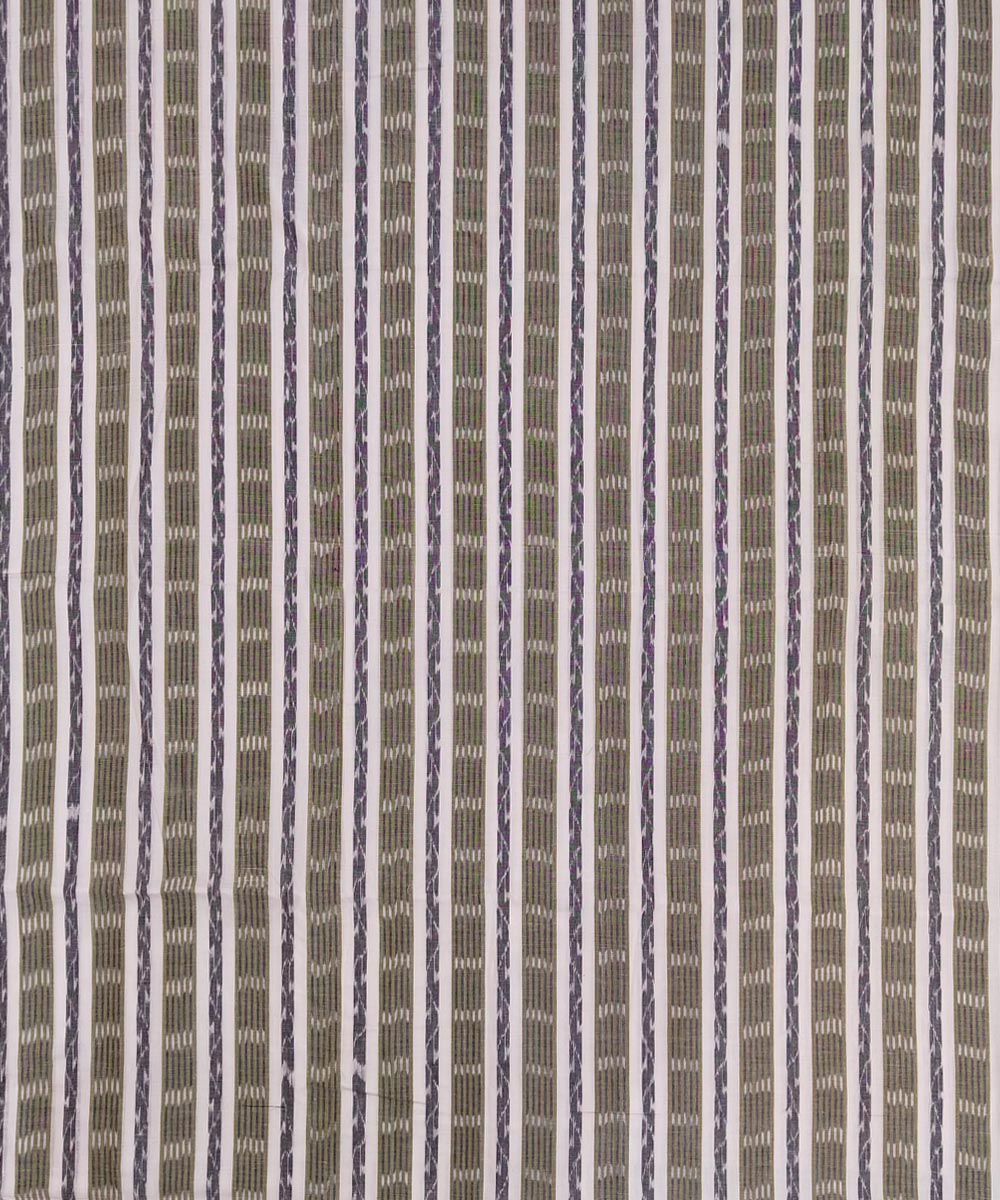 White Sambalpuri Handwoven Single Ikat Shirting Materials Image 3