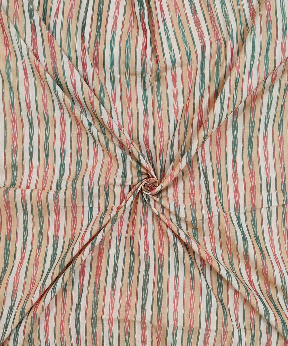 Beige Sambalpuri Handwoven Single Ikat Shirting Materials SFCSHI1648