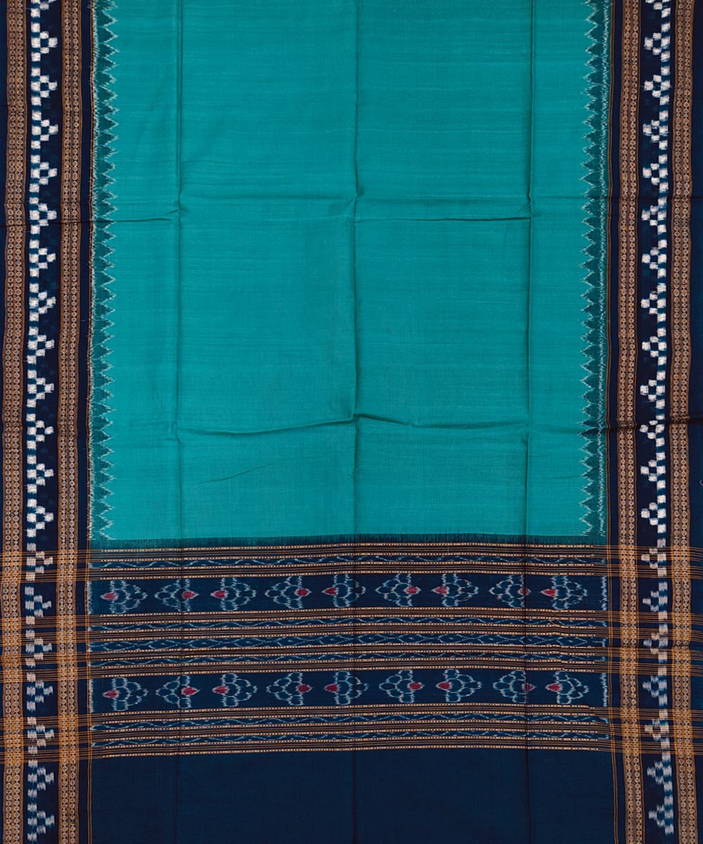 Blue Green Sambalpuri Handwoven Single Ikat Suit Set Image 4