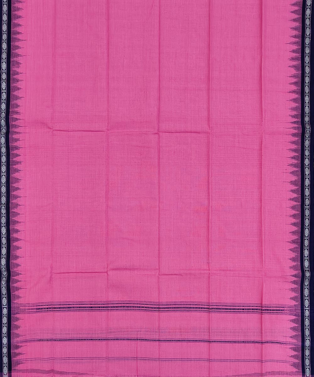 Pink Blue Sambalpuri Handwoven Cotton Gamuchha Image 3
