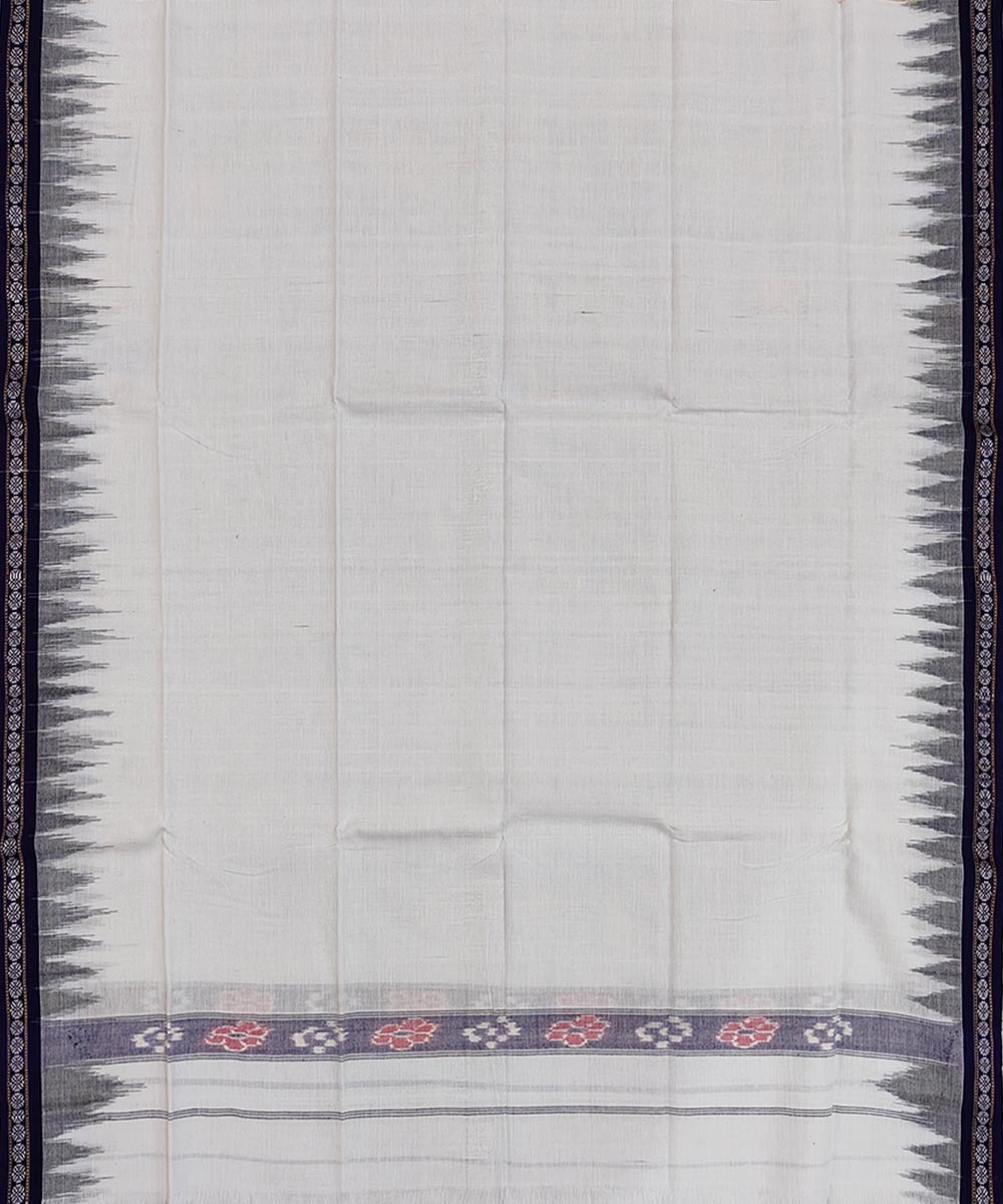 White Blue Sambalpuri Handwoven Cotton Gamuchha Image 3