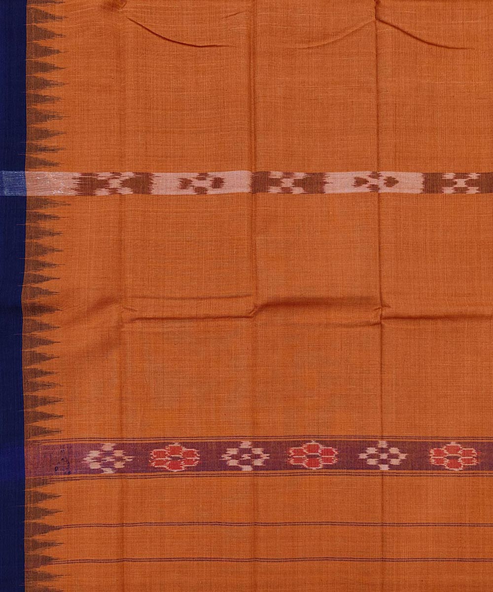 Brown Blue Sambalpuri Handwoven Cotton Gamuchha Image 4