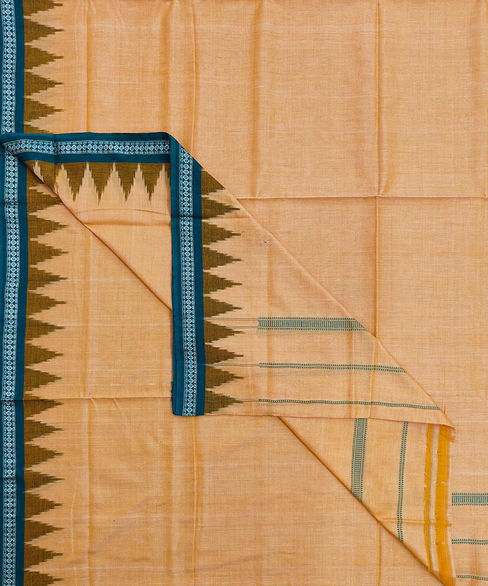 Yellow Green Sambalpuri Handwoven Ikat Cotton Joda Image 1