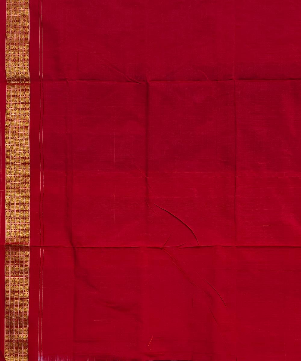 Blue Maroon Sambalpuri Handwoven Silk Saree Image 4