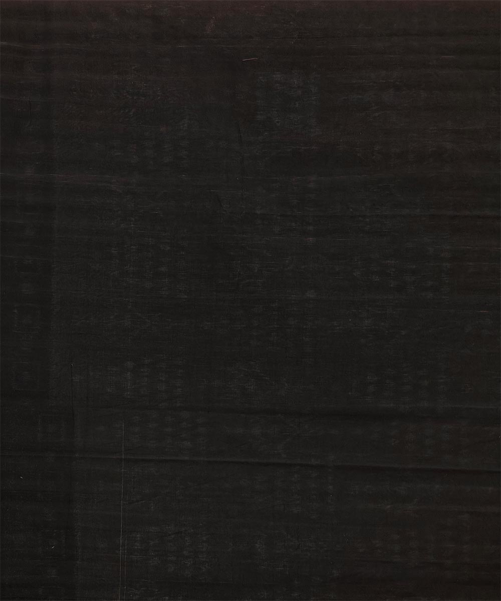 Olive Black Sambalpuri Handwoven Single Ikat Cotton Saree Image 4