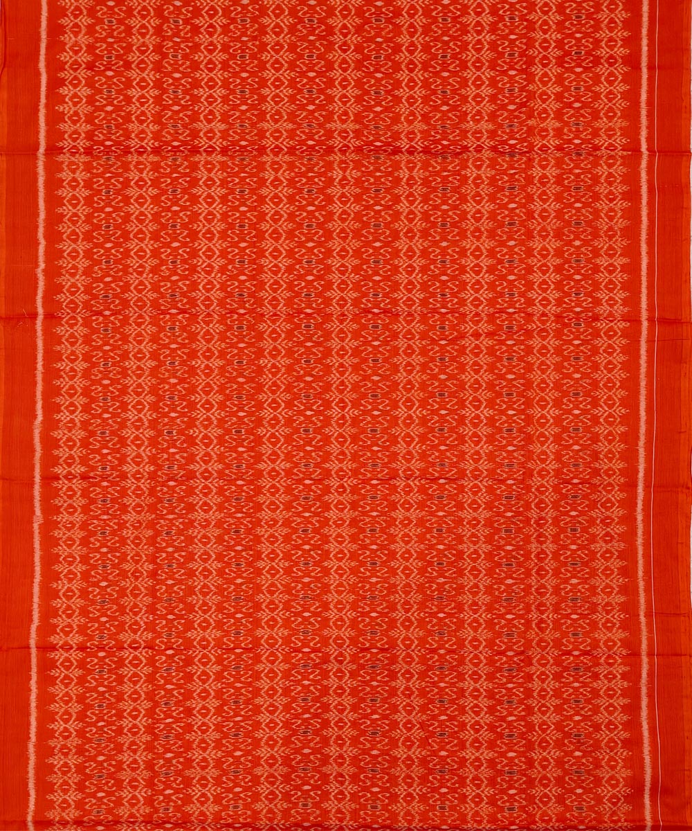 Orange Black Sambalpuri Handwoven Single Ikat Suit Set Image 3