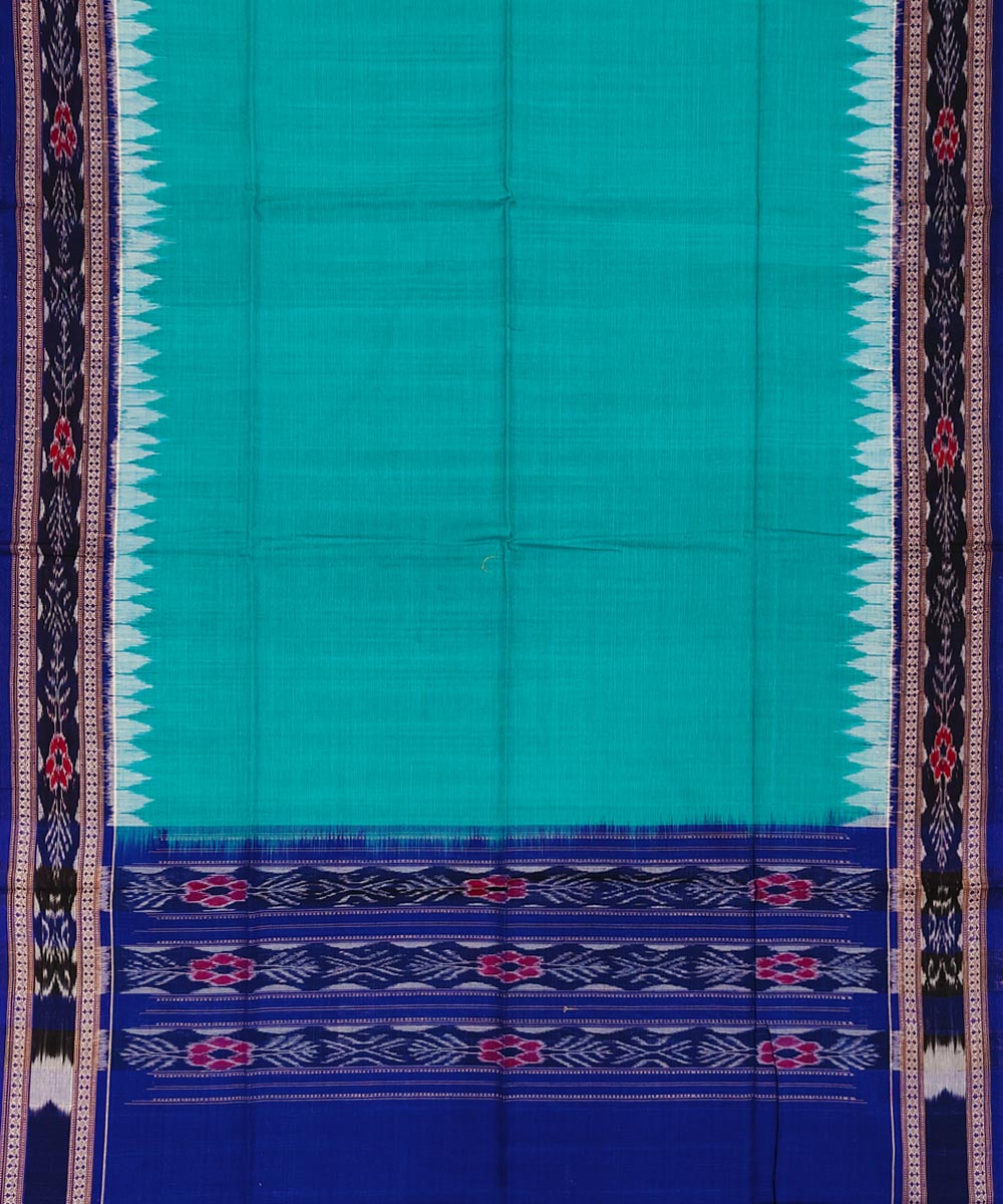 Blue Green Sambalpuri Handwoven Single Ikat Suit Set Image 4