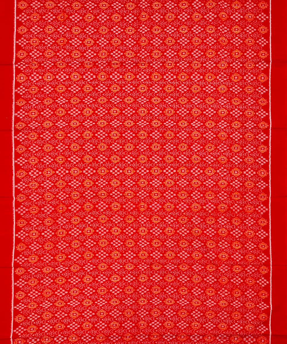 Red Yellow Sambalpuri Handwoven Single Ikat Suit Set Image 3