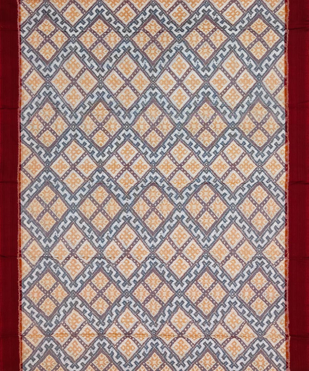Gray Mustard Sambalpuri Handwoven Single Ikat Suit Set Image 3