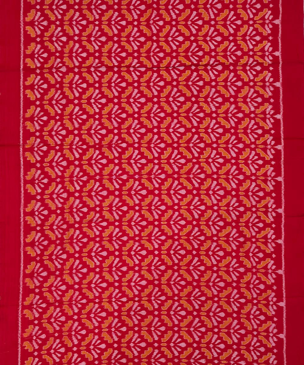Red Yellow Sambalpuri Handwoven Single Ikat Suit Set Image 3