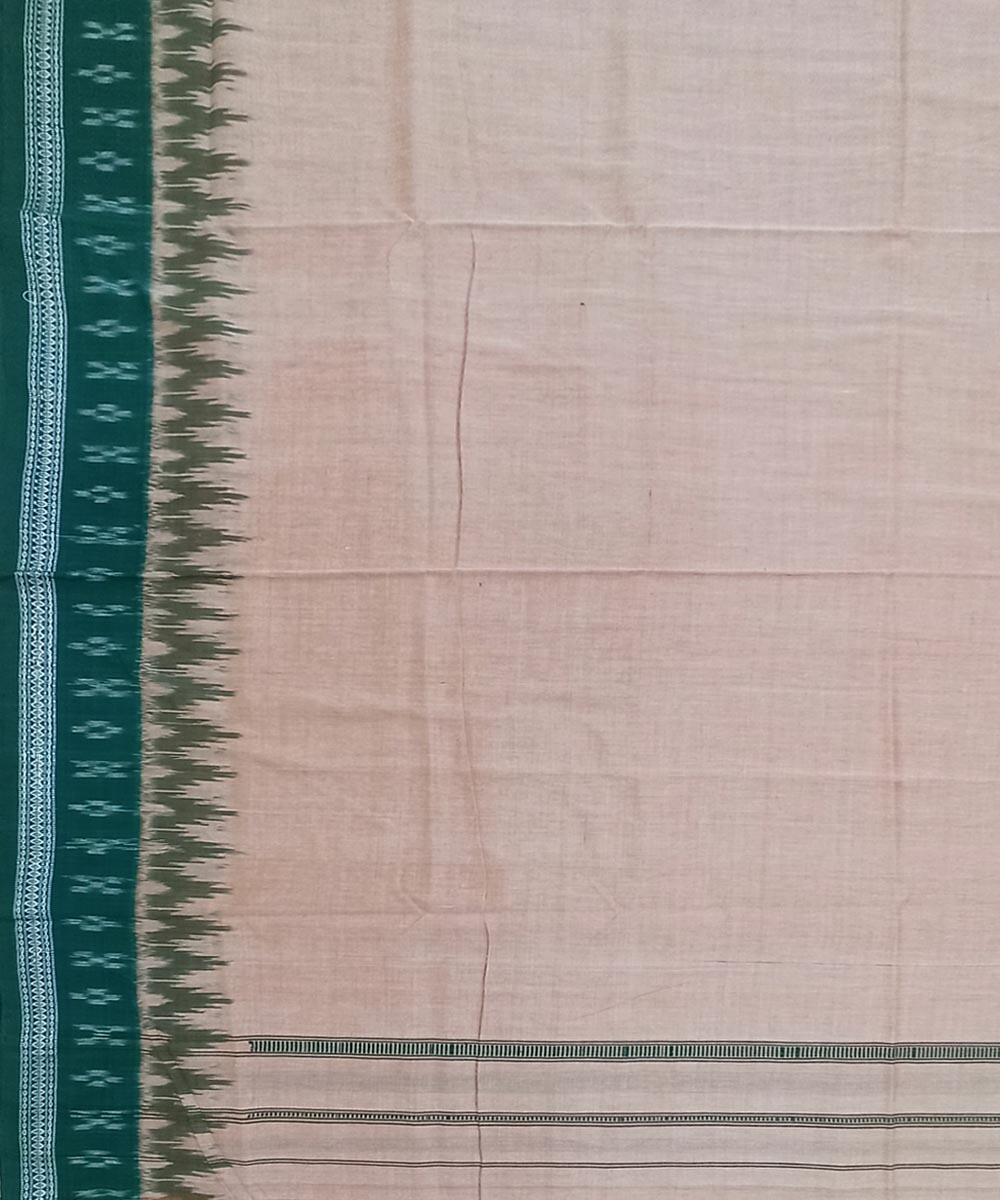 Beige Green Sambalpuri Handwoven Cotton Joda Image 4