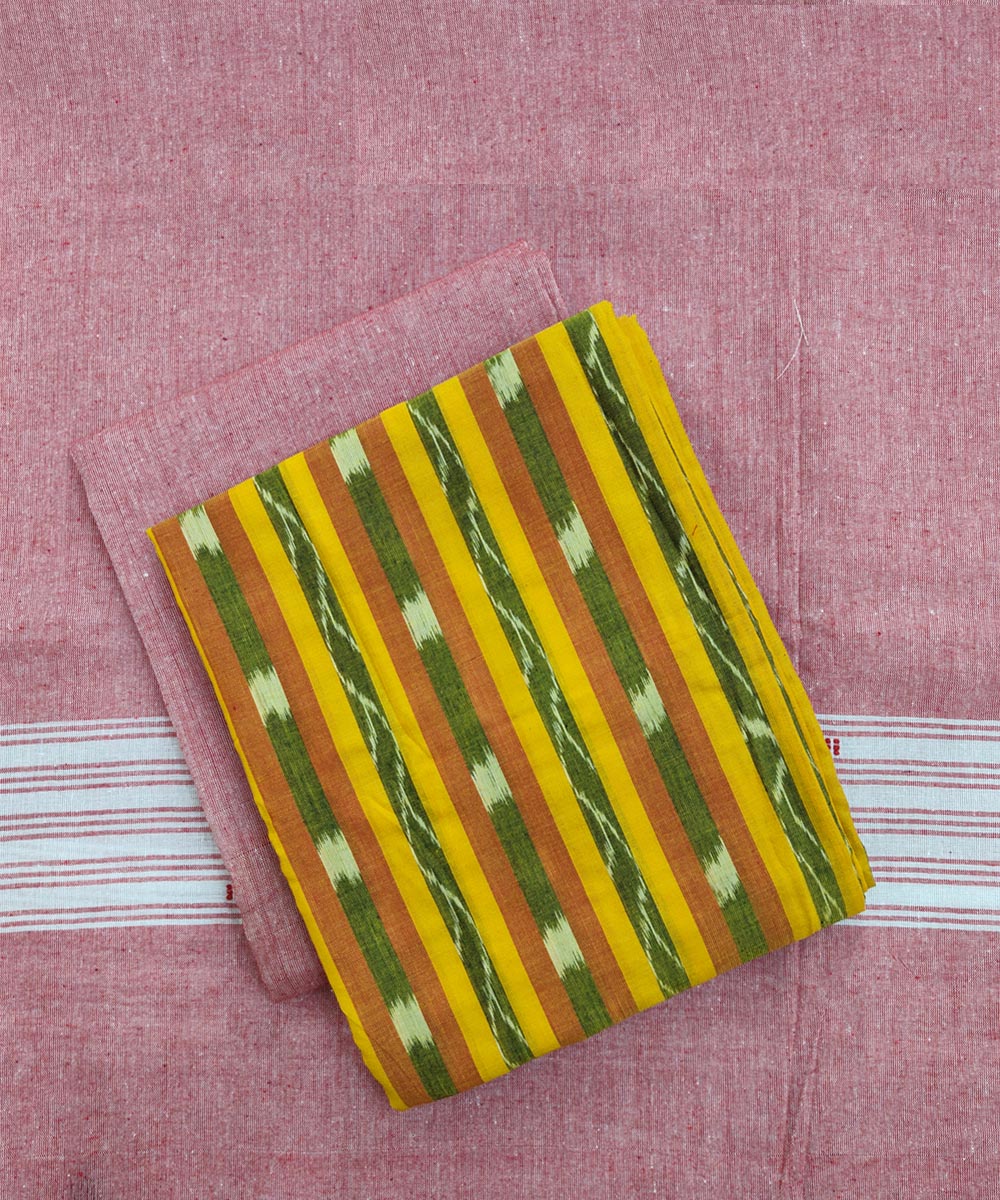 Yellow Sambalpuri Handwoven Single Ikat Suit Image 1
