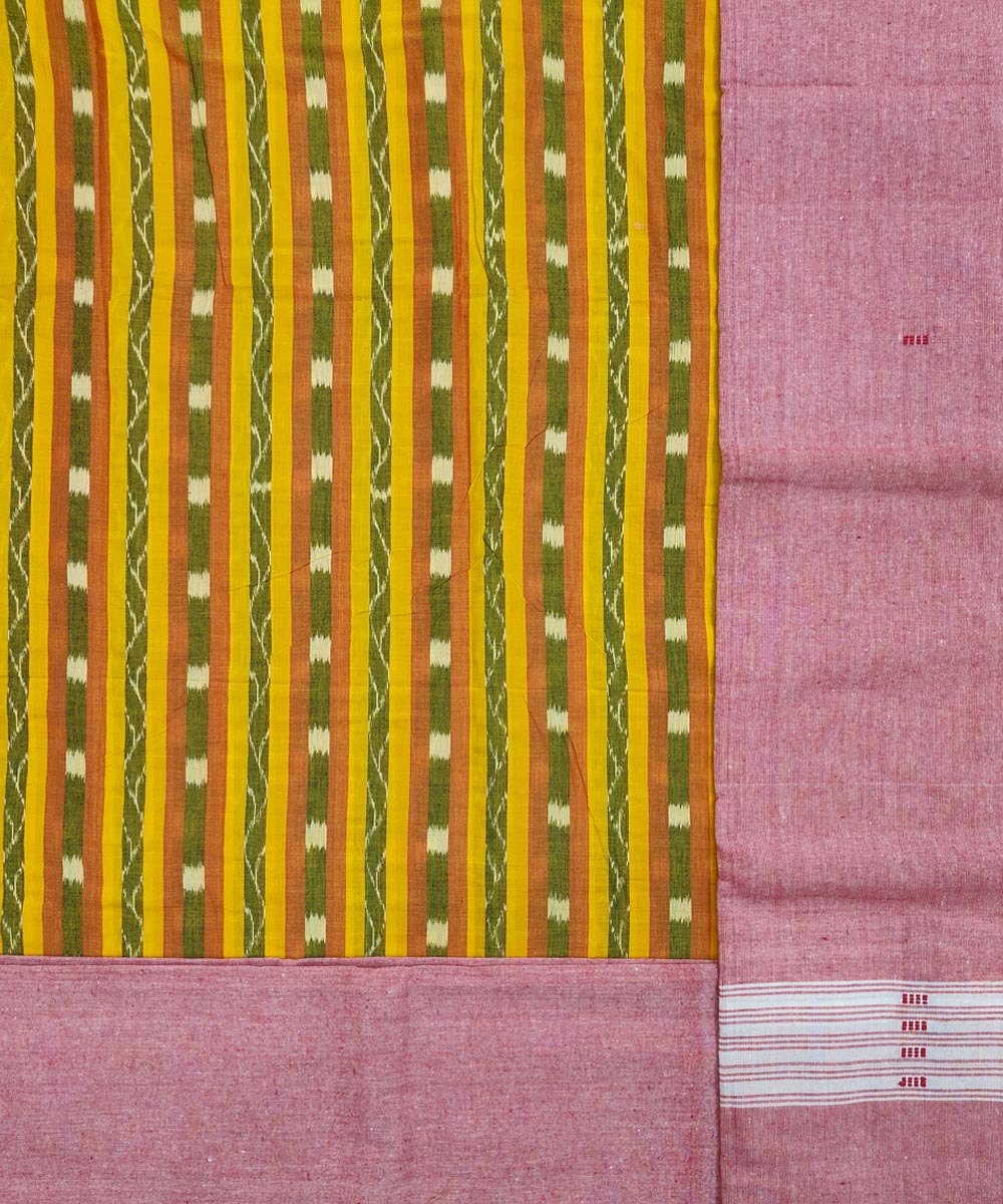Yellow Sambalpuri Handwoven Single Ikat Suit Image 2