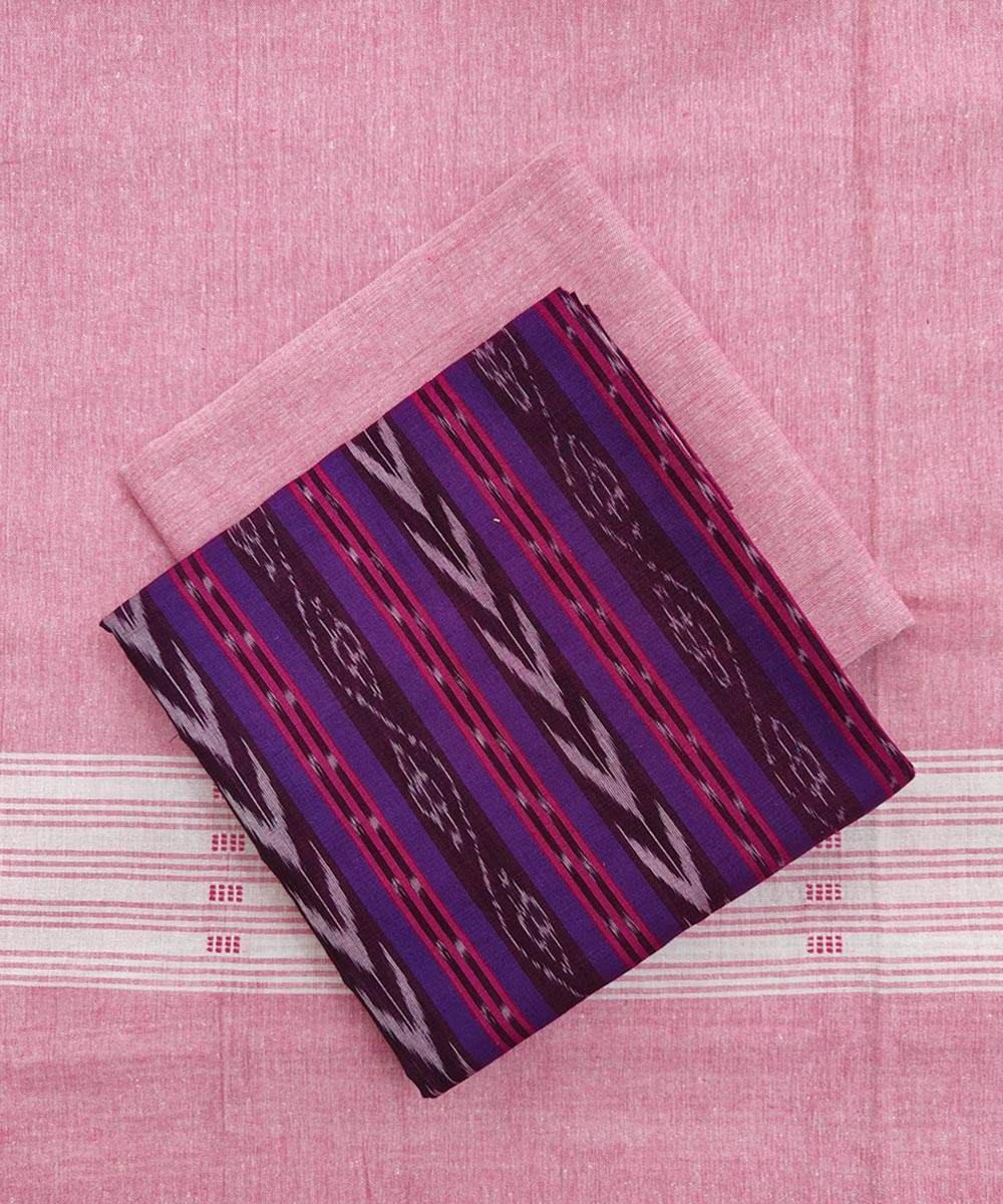 Purple Sambalpuri Handwoven Single Ikat Suit SFCSUT1945