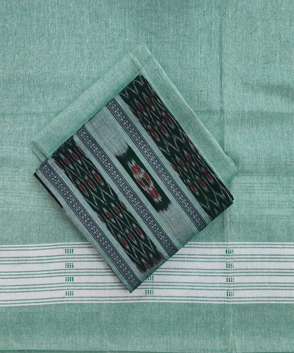Green Sambalpuri Handwoven Single Ikat Suit Image 1
