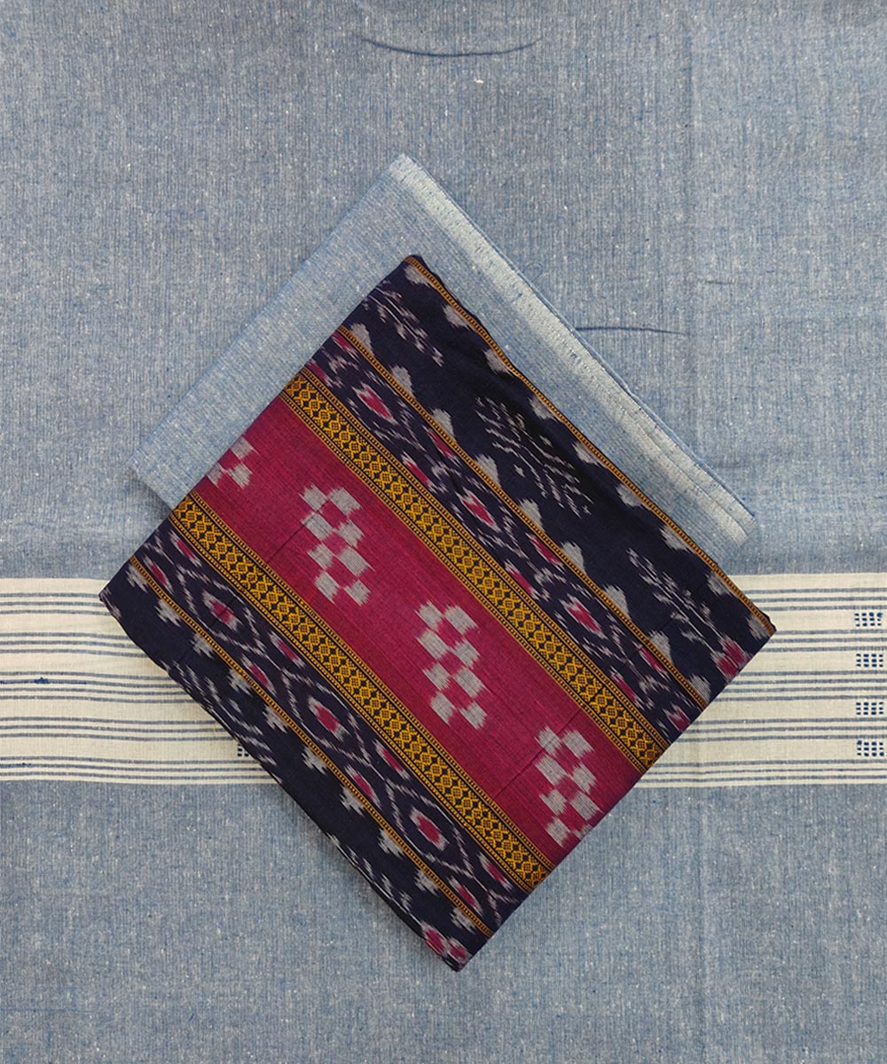 Blue Sambalpuri Handwoven Single Ikat Suit Image 1