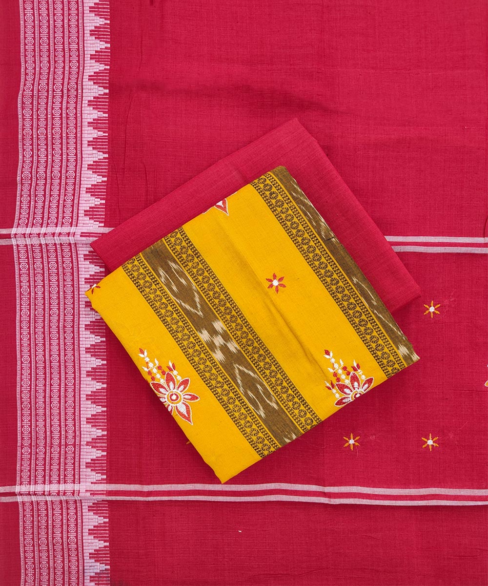Yellow Sambalpuri Handwoven Single Ikat Suit SFCSUT1954
