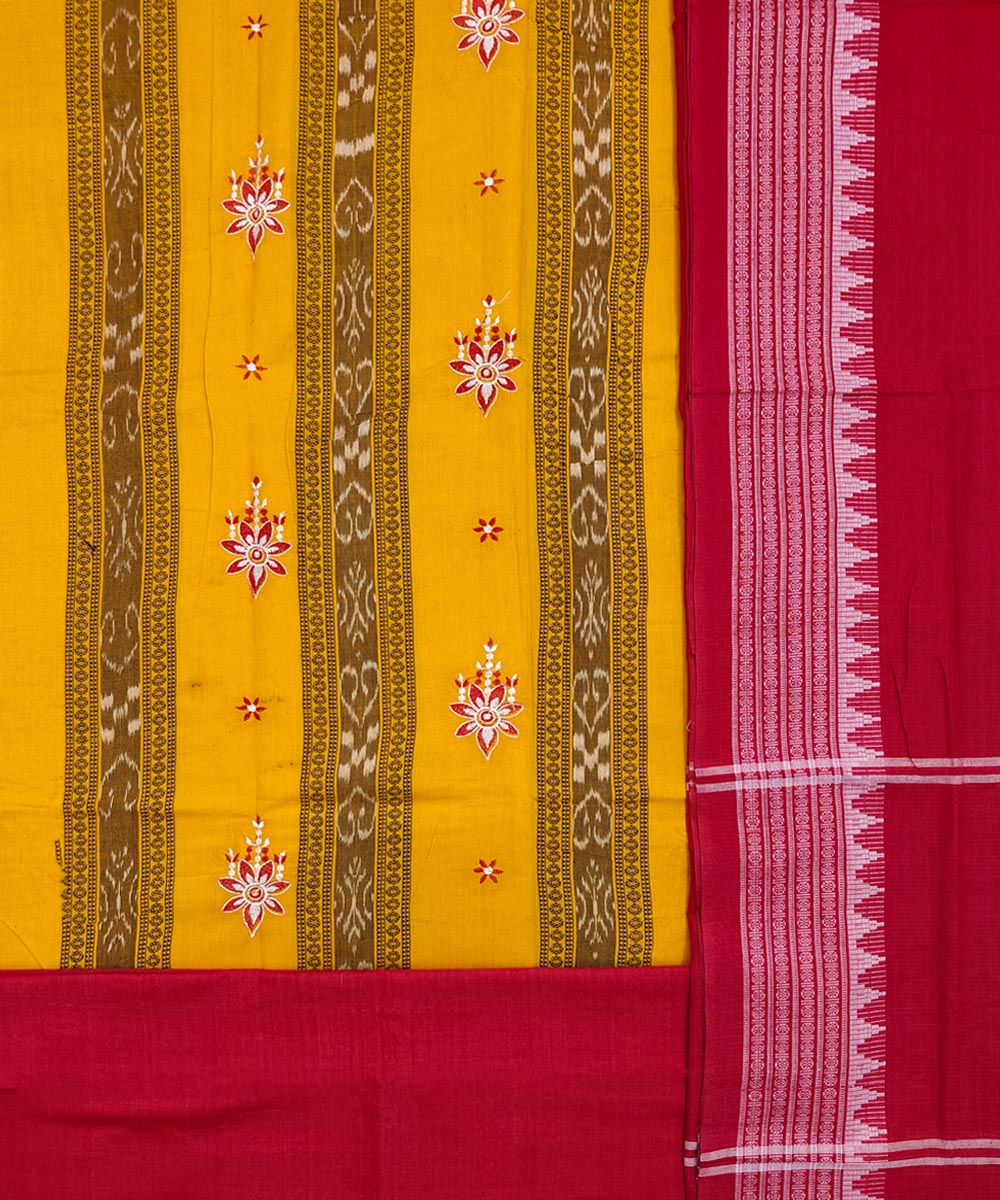 Yellow Sambalpuri Handwoven Single Ikat Suit Image 2