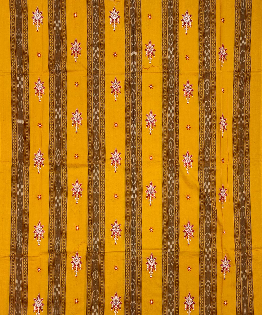 Yellow Sambalpuri Handwoven Single Ikat Suit Image 3