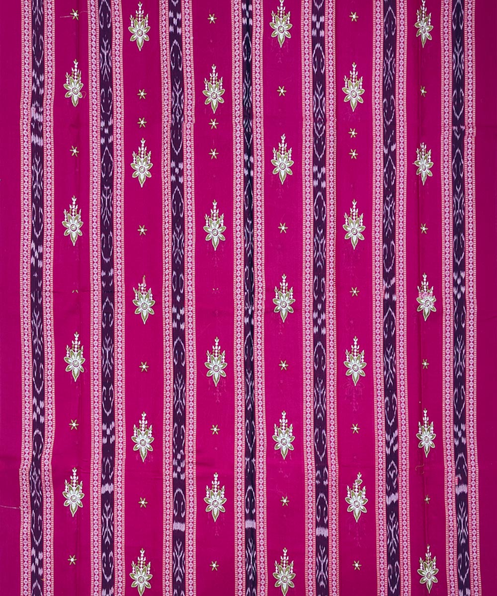 Pink Olive Sambalpuri Handwoven Single Ikat Suit Image 3