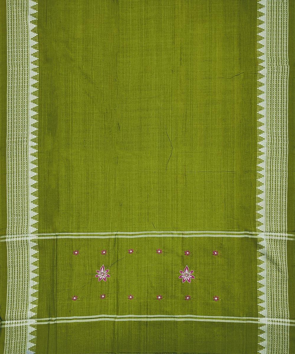 Pink Olive Sambalpuri Handwoven Single Ikat Suit Image 4