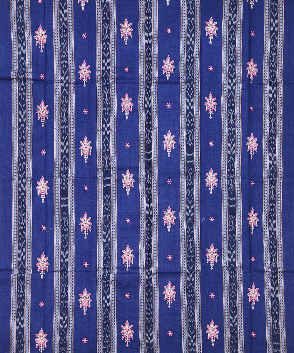 Blue Pink Sambalpuri Handwoven Single Ikat Suit Image 3