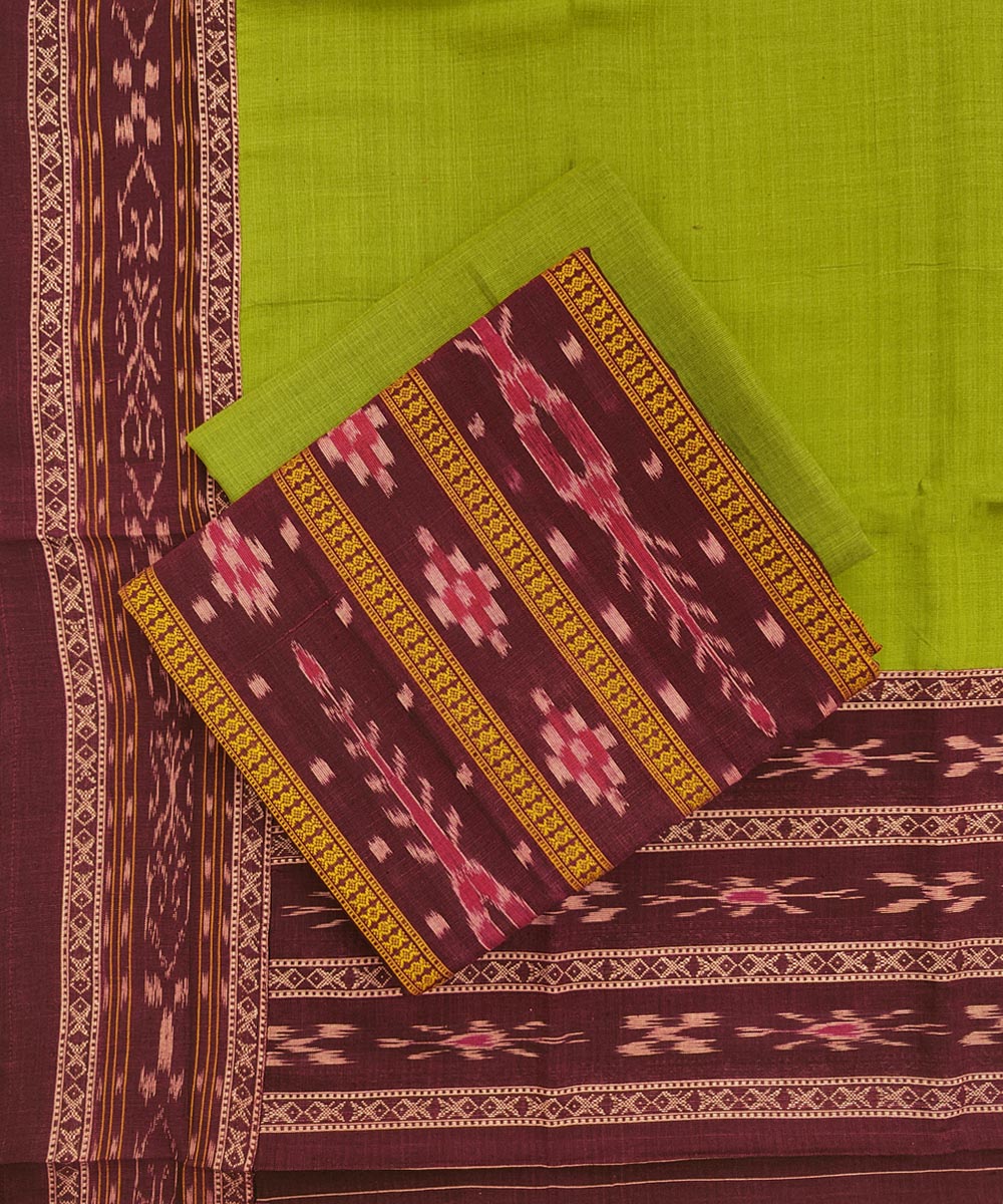 Maroon Sambalpuri Handwoven Single Ikat Suit SFCSUT1958