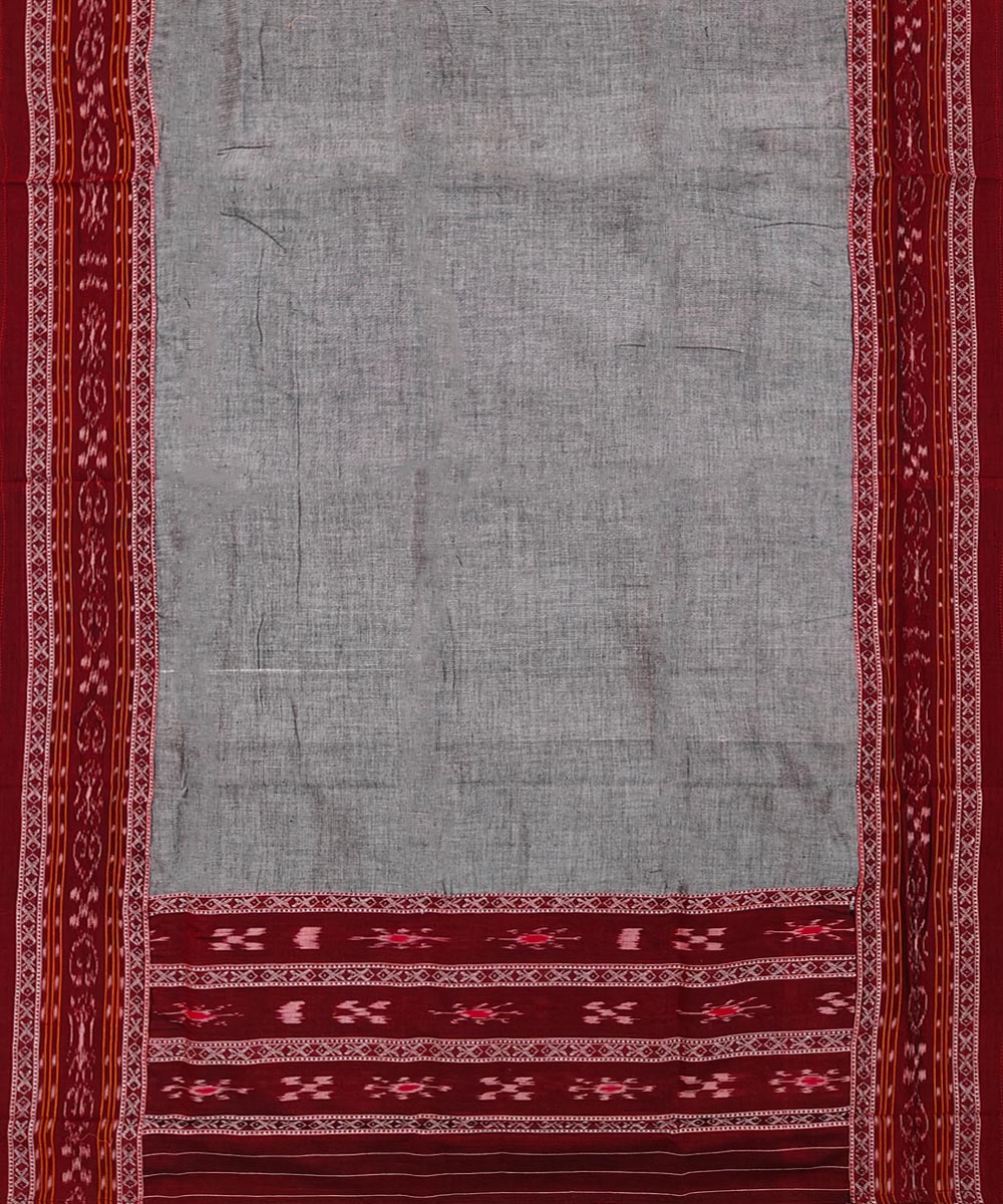 Maroon Gray Sambalpuri Handwoven Single Ikat Suit Image 4
