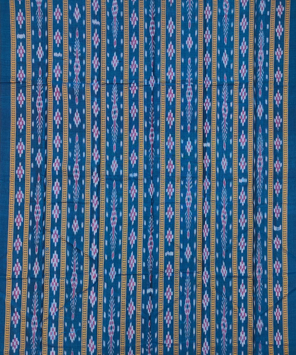 Blue Yellow Sambalpuri Handwoven Single Ikat Suit Image 3