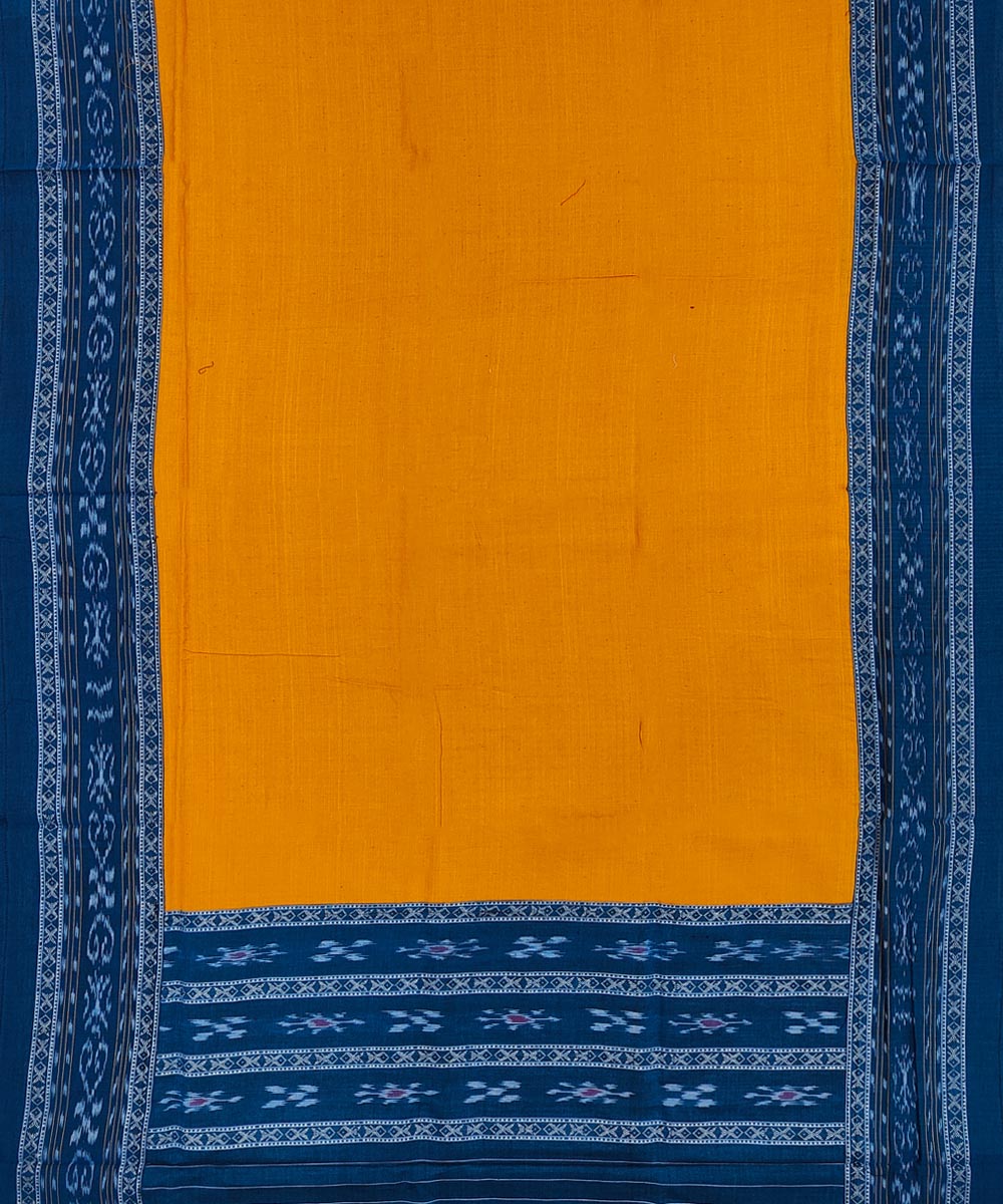 Blue Yellow Sambalpuri Handwoven Single Ikat Suit Image 4