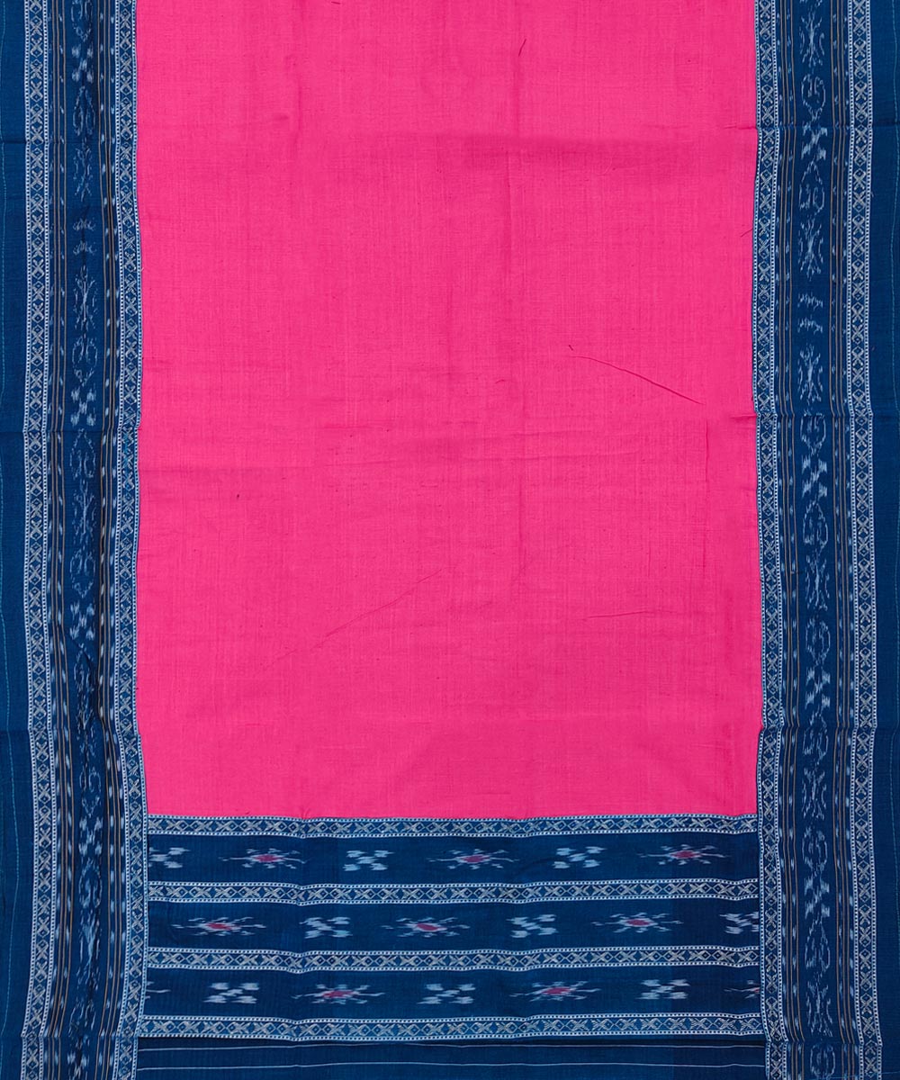Blue Pink Sambalpuri Handwoven Single Ikat Suit Image 4
