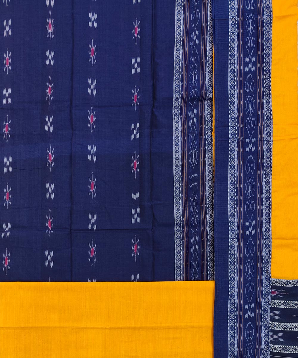Blue Yellow Sambalpuri Handwoven Single Ikat Suit Image 2