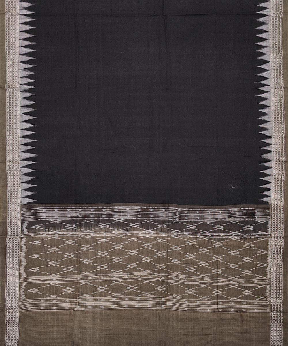 Olive Black Sambalpuri Handwoven Single Ikat Suit Image 4