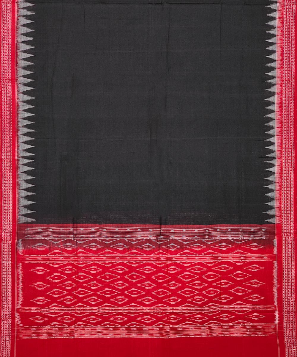 Red Black Sambalpuri Handwoven Single Ikat Suit Image 4