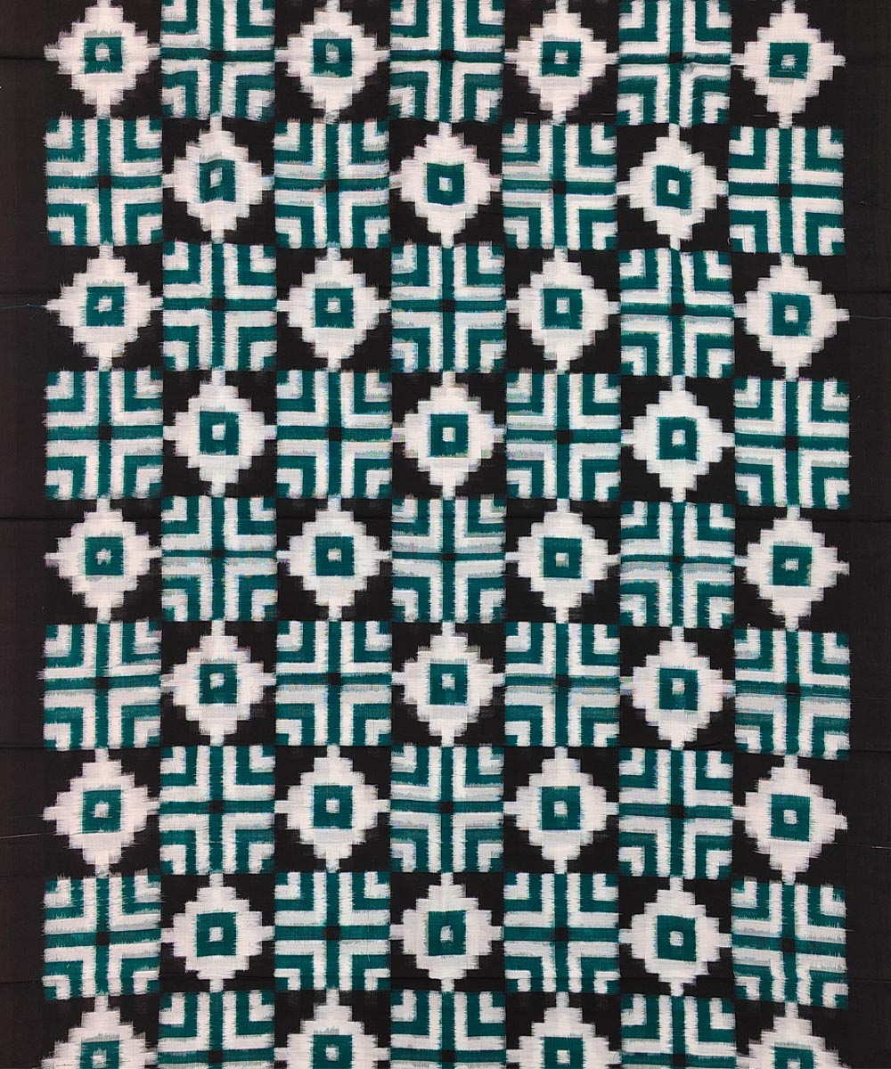 Green Sambalpuri Handwoven Double Ikat Suit Image 3
