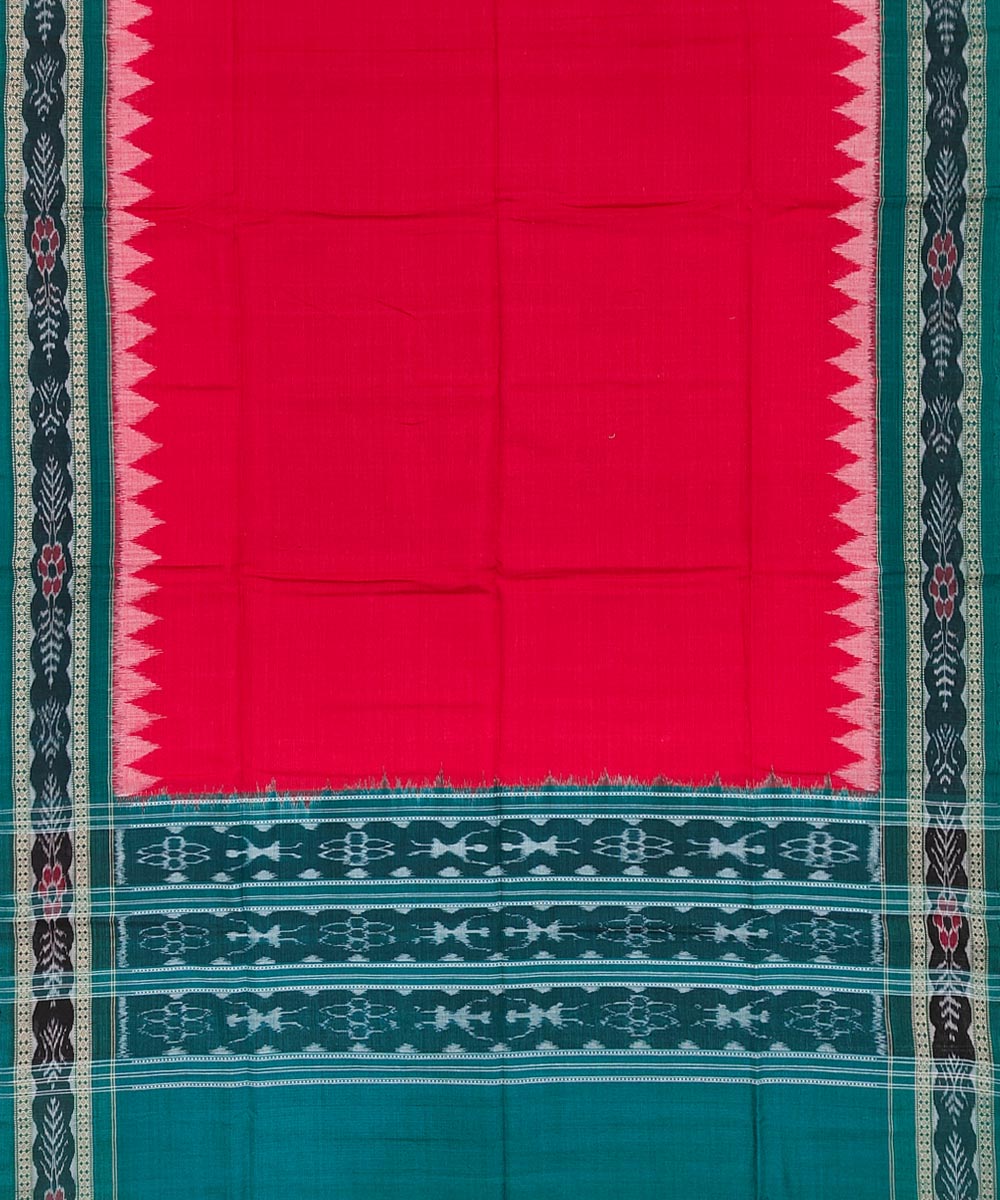 Gray Red Sambalpuri Handwoven Single Ikat Suit Image 4