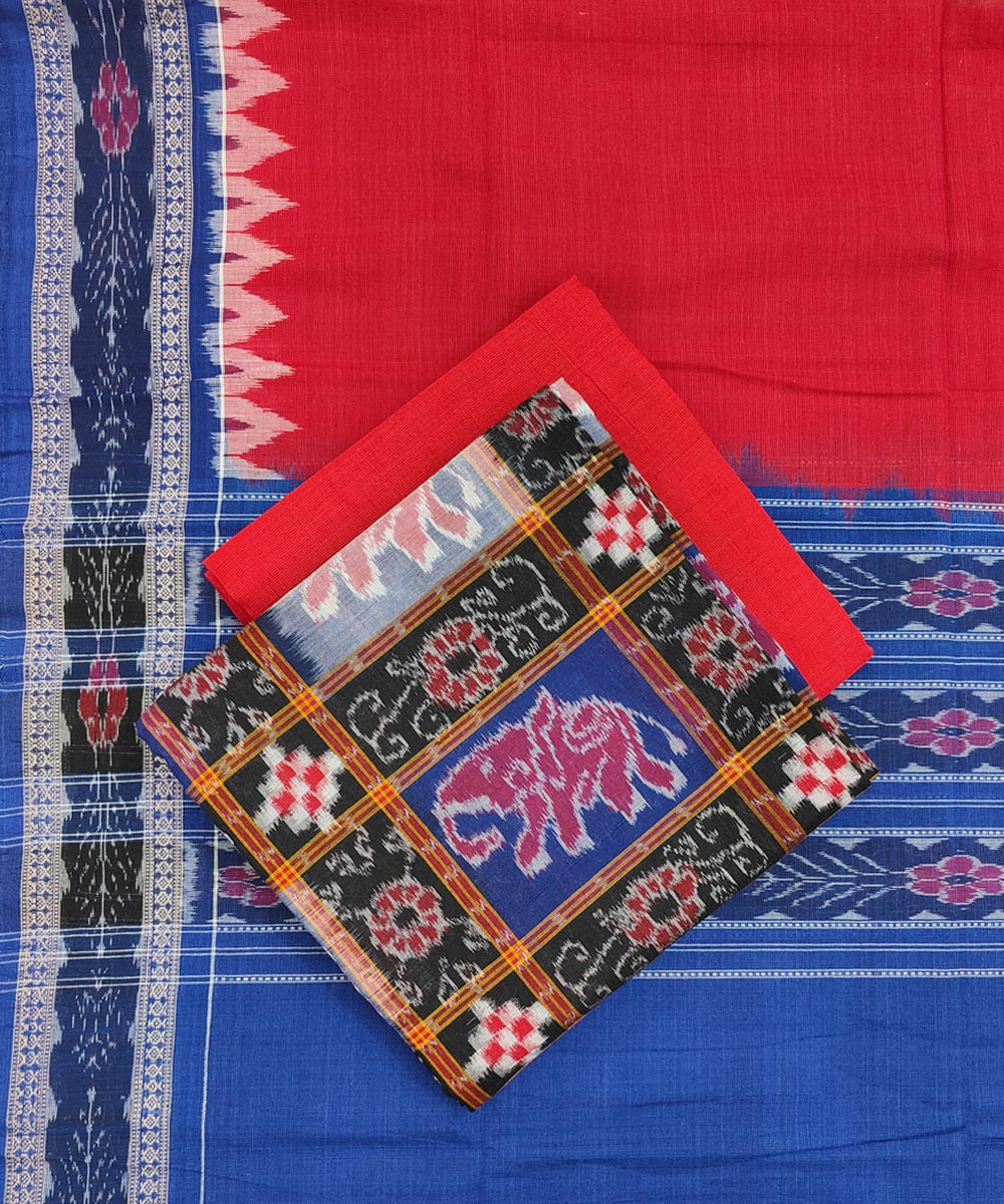 Multicolour Sambalpuri Handwoven Double Ikat Suit SFCSUT1975